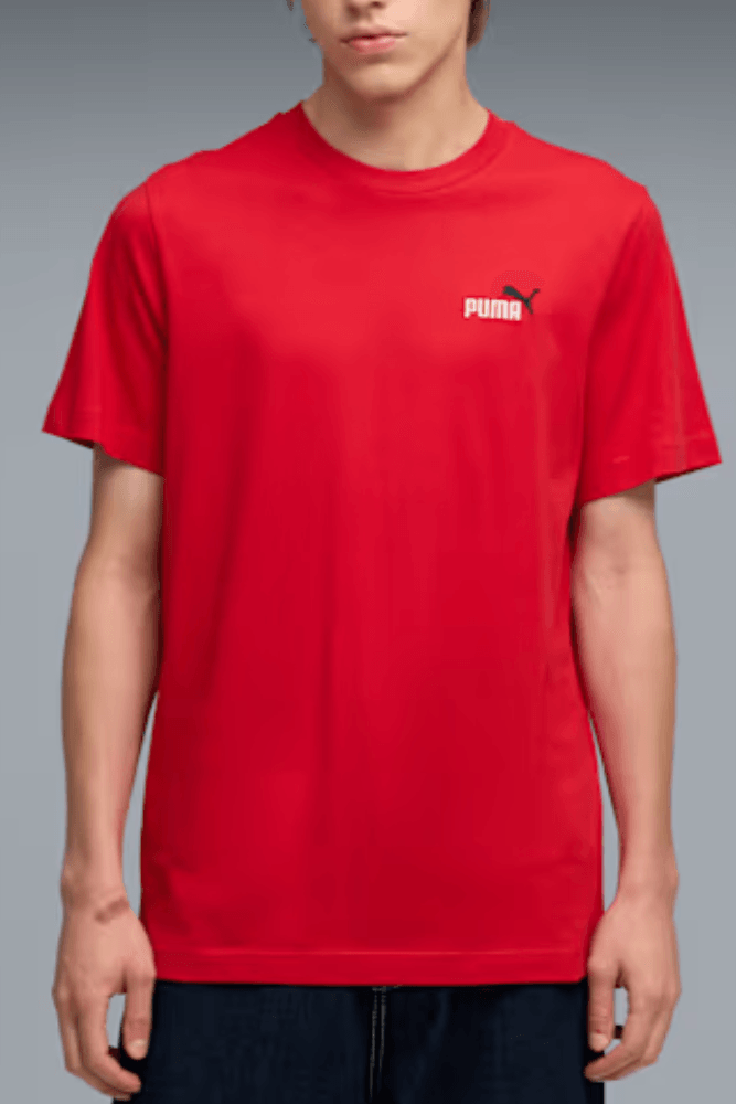 Camiseta Polo Puma Essentials Small Masculina Logo 684717 11 Vermelho