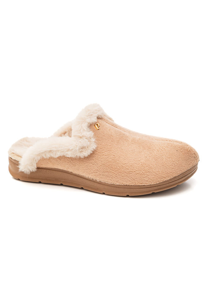Pantufa Pegada Chinelo Feminina Forrada Em Lã 266005-06 Nude