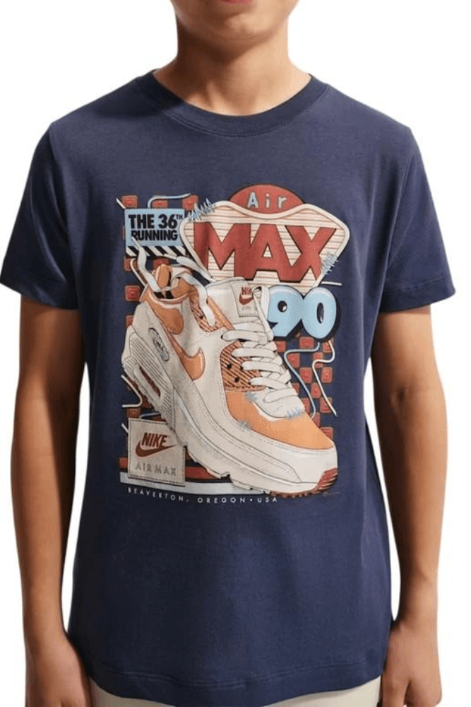 Camiseta Nike Tee Air Max 90 Juvenil Menino Ii0448-410 Azul