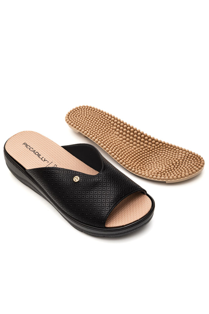 Tamanco Piccadilly Anabela Spa Feminino 568078 Preto