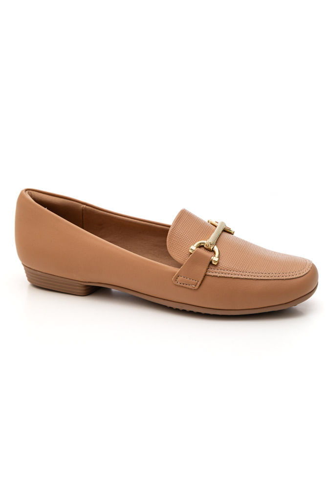 Sapatilha Piccadilly Loafer Raquel Feminina Salto Baixo 250266 Nude