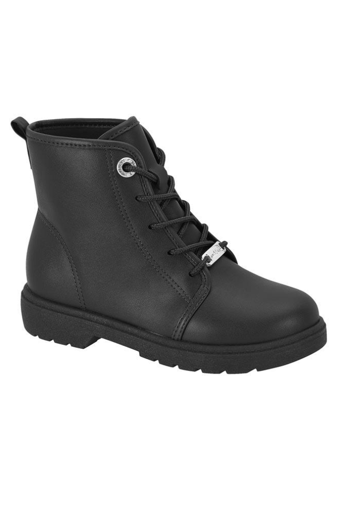 Bota Molekinha Coturno Juvenil Menina Cadarço 2164 Preto