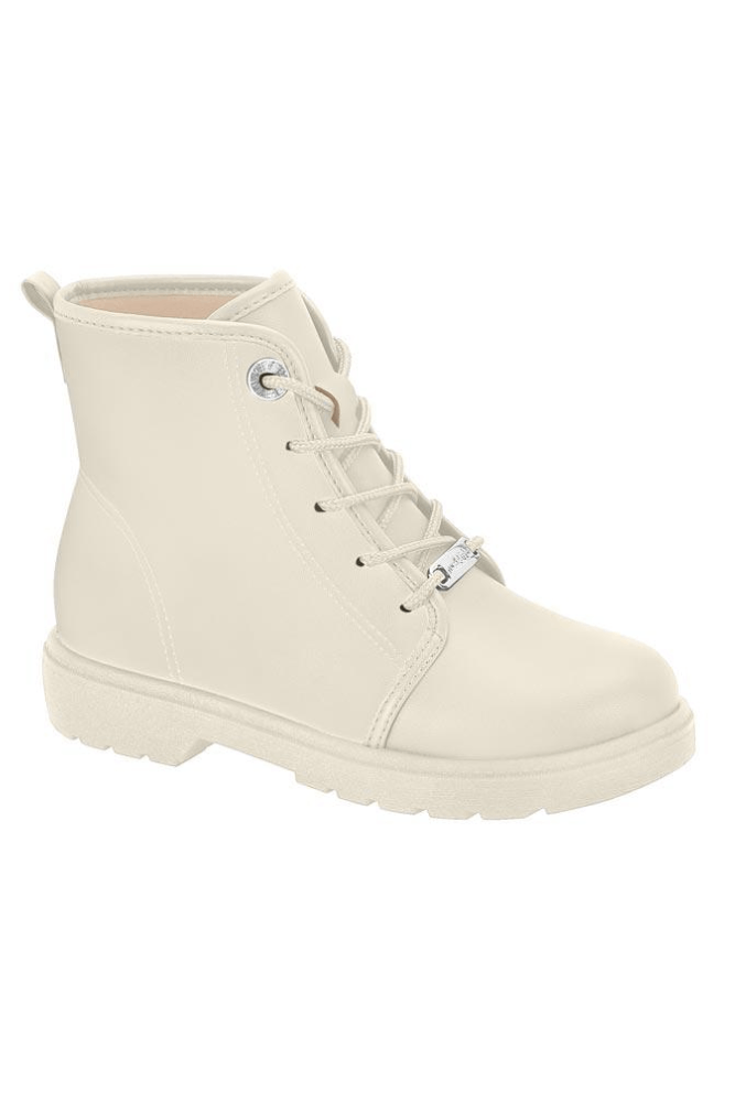 Bota Molekinha Coturno Juvenil Menina Cadarço 2164 Branco