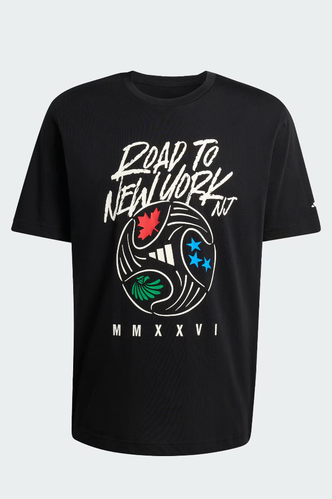 Camiseta Adidas Road To Ny Nj Copa Do Mundo 26 Masculina Kb2533 Preto