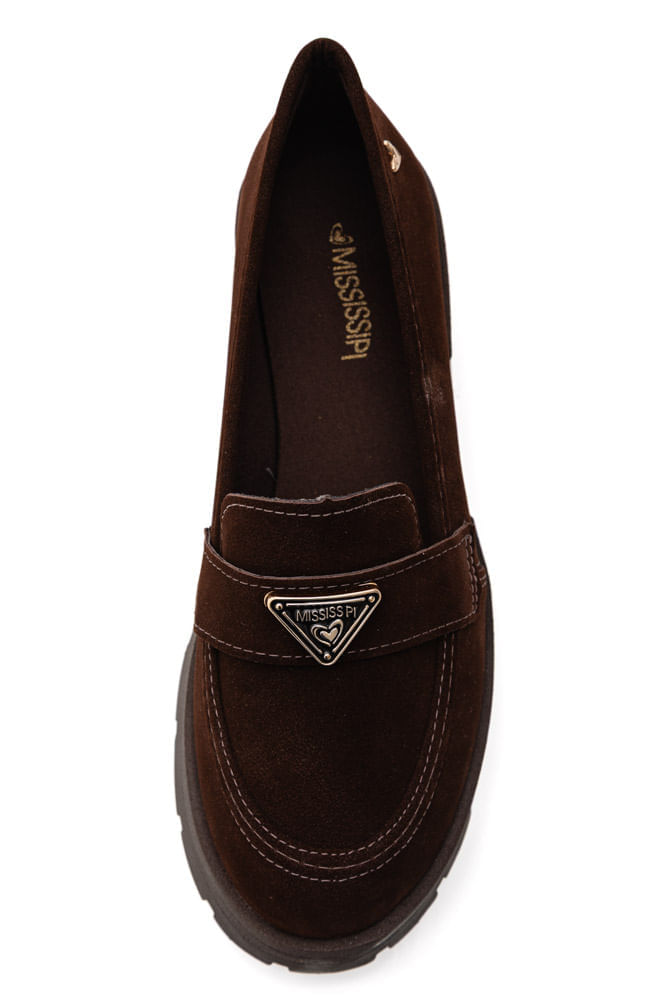Sapato Mississippi Mocassim Feminino Fivela J1082-02 Marrom