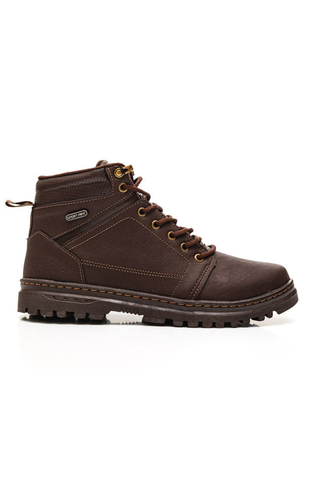 Bota Sport Fire Coturno Masculino Zíper 0103api Castanho