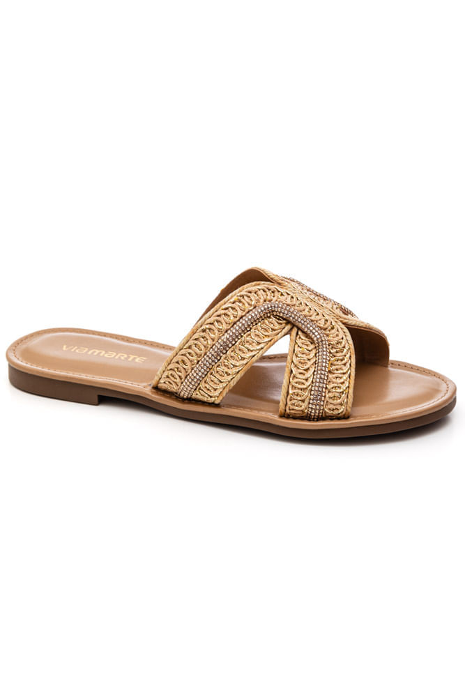 Chinelo Via Marte Rasteira Feminino Slide 308-001-01 Off-White