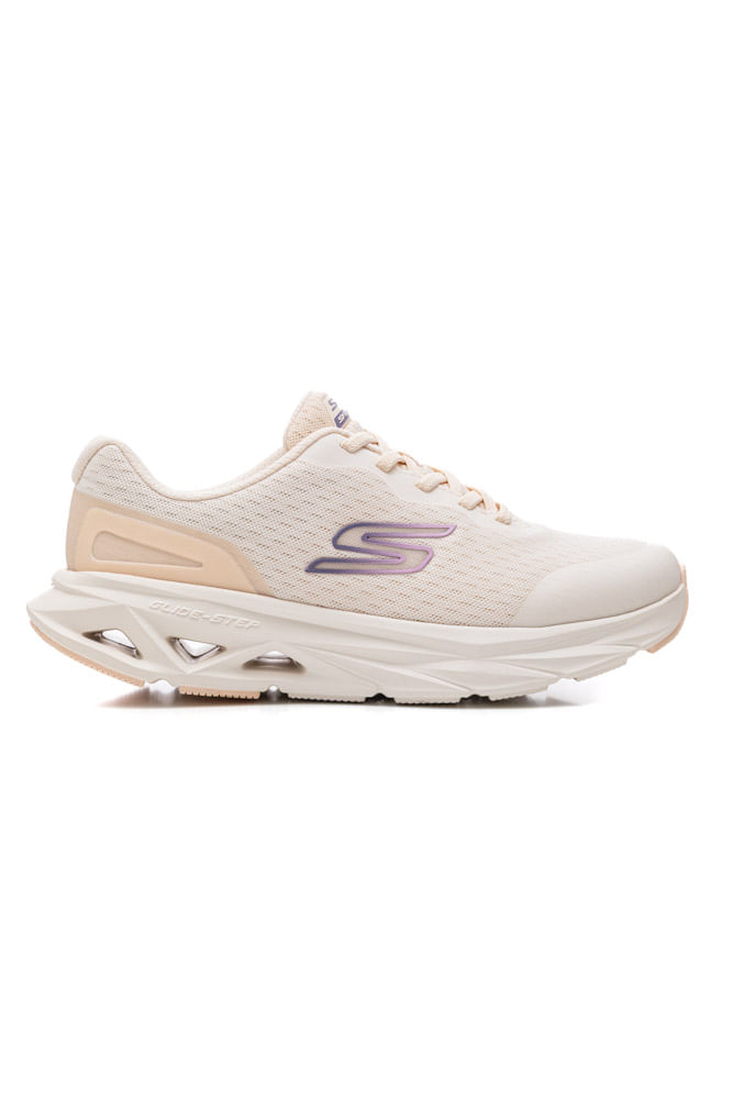 36 砂 Tênis Skechers Slip Ins Vortex Caminhada Feminino 129826-NAT Branco