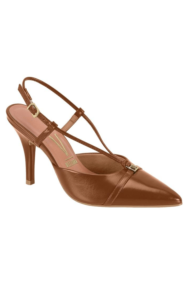 Sapato Vizzano Slingback Feminino Scarpin 1184.172 Marrom