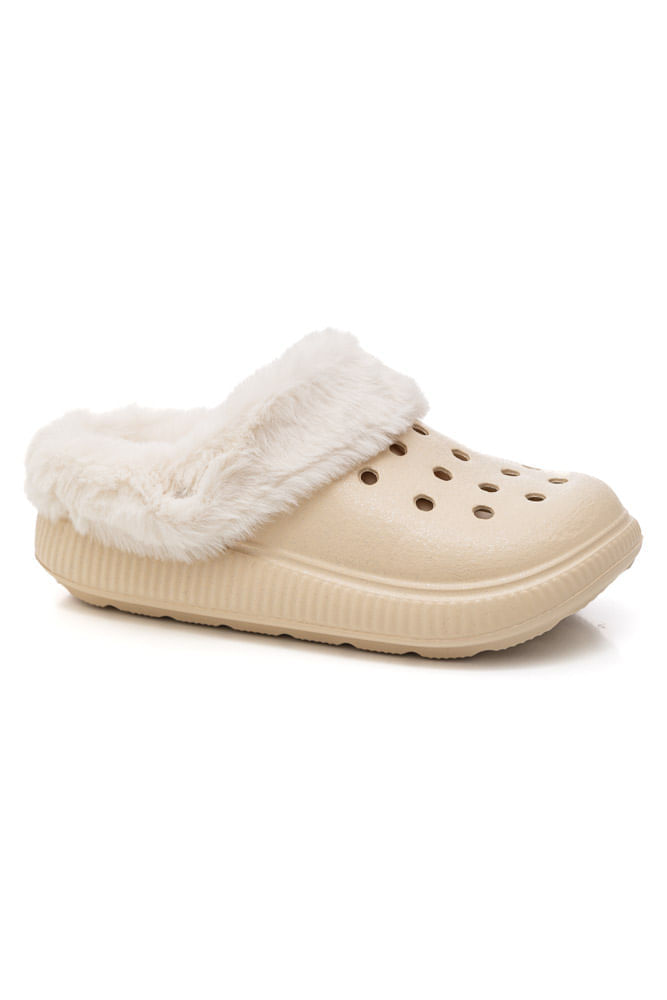 Sandália Clog Molekinha Juvenil Menina Peluciada 2591.212.31295 Off-White