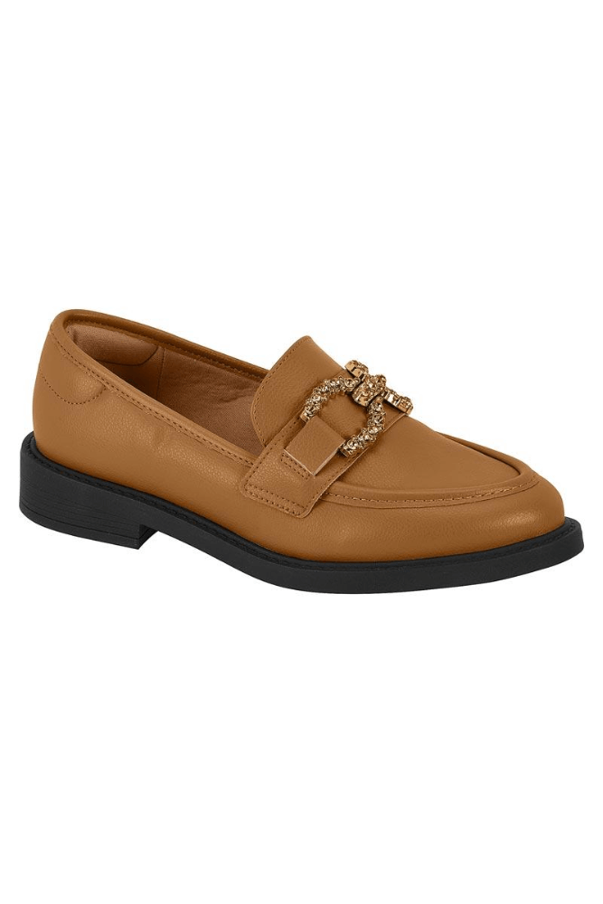 Sapato Vizzano Mocassim Feminino Bico Redondo 1453.101.28918 Caramelo