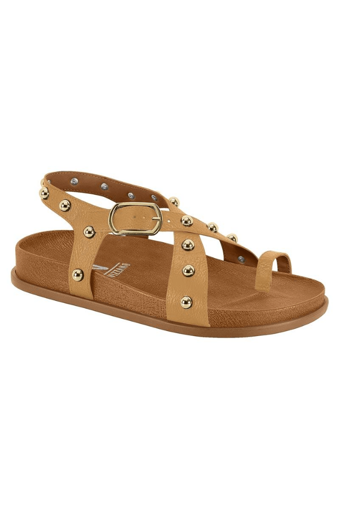 Sandália Vizzano Casual Feminina Tachas Douradas 6570.200.29711 Bege
