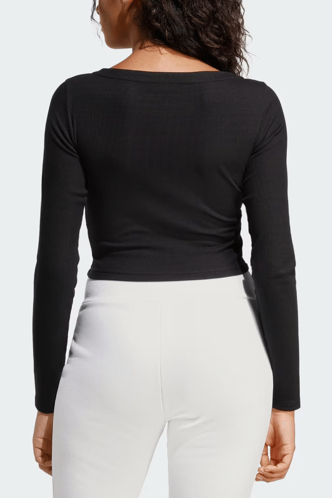Blusa Cropped Adidas Seasonal Essentials Feminina Jz0286 Preto