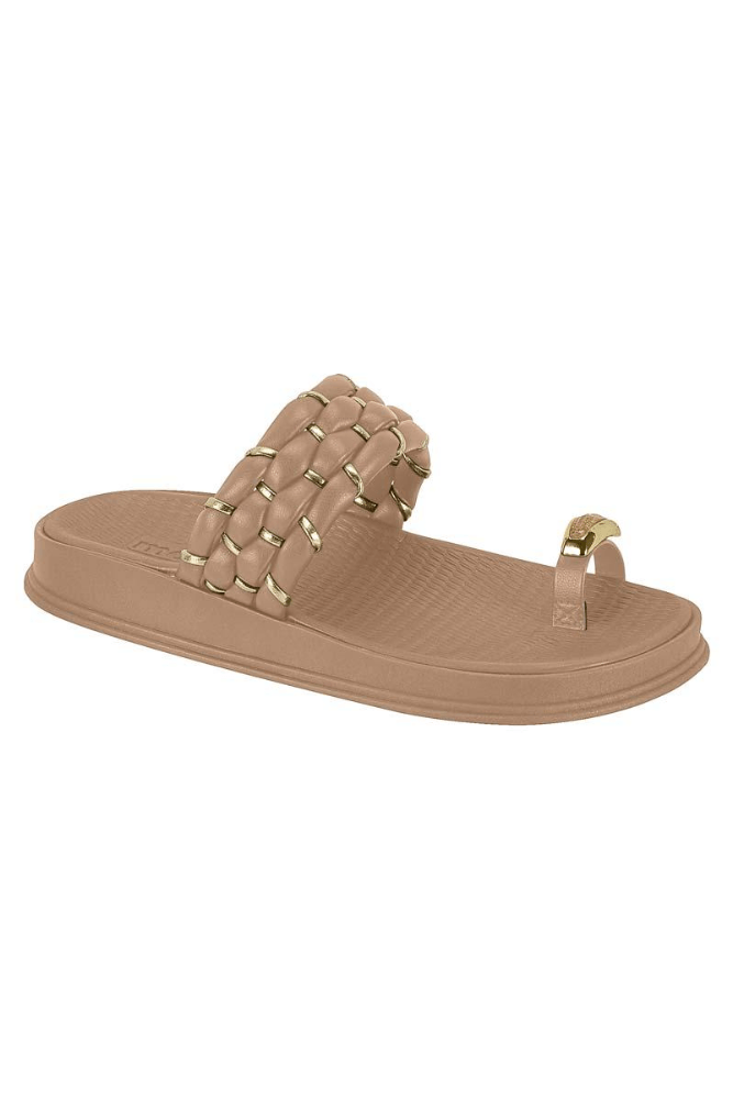 Chinelo Papete Moleca Tiras Trançadas 5556108 Nude