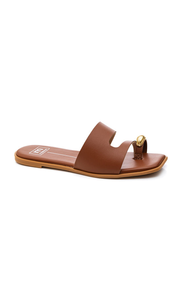 Chinelo Moleca Feminino Detalhe Metalico 5560.106.9569 Marrom