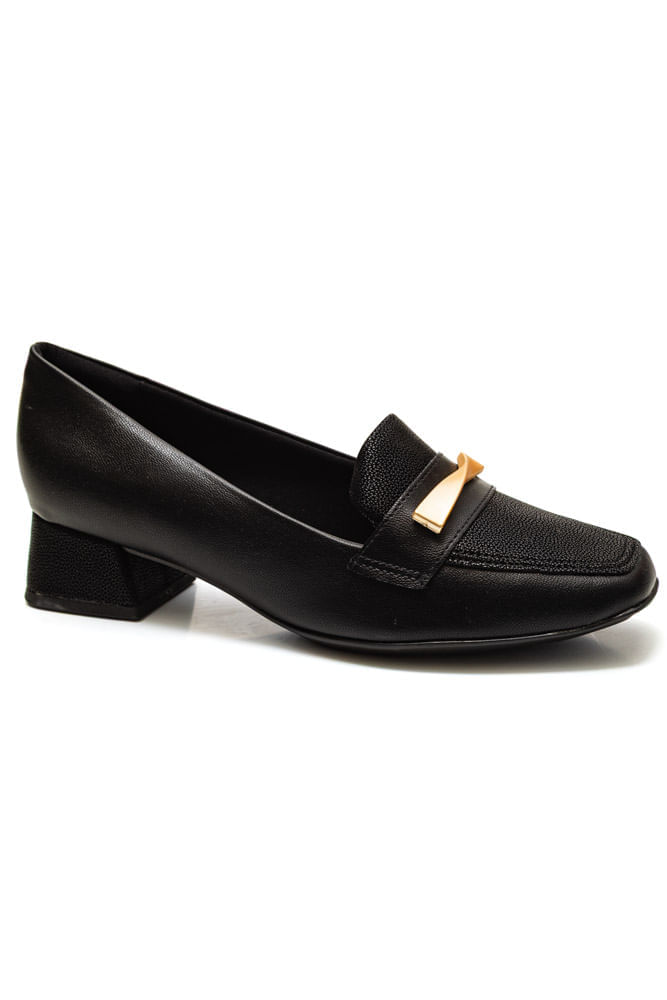 Sapato Chanel Feminino com Fivela e Salto Quadrado 6cm