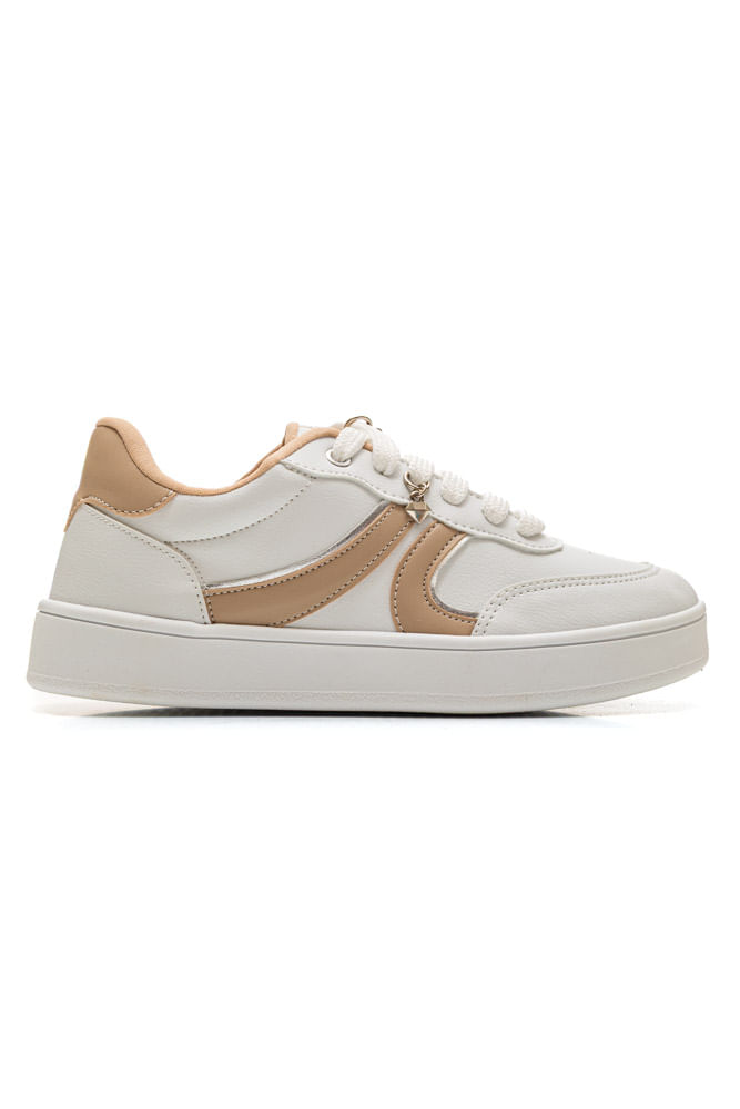 i_tan1059様 Tênis casual Cinza e dourado e off white 219-006-02 | Loja Via Marte