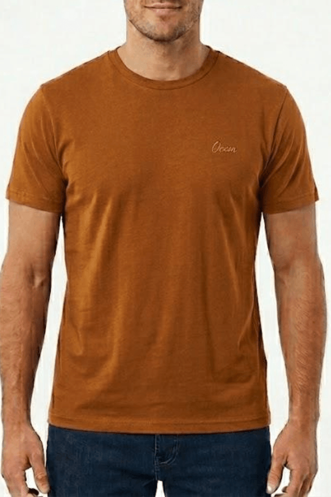 Camiseta Oceano Basic Fit Masculina Reativo 19985 Caramelo