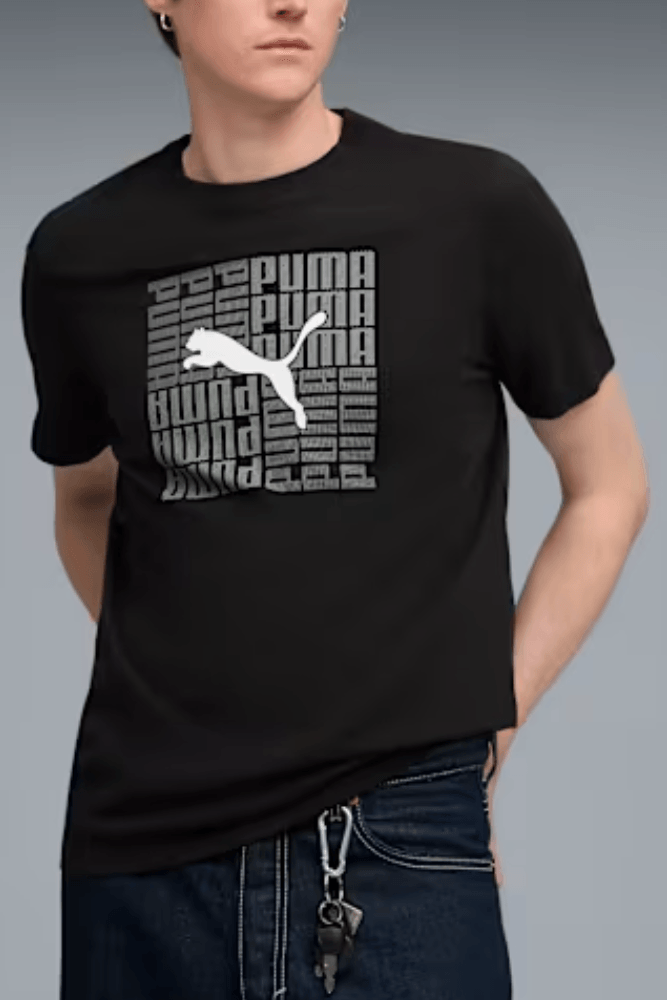 Camiseta Puma Graphic Box Masculina 688031 01 Preto