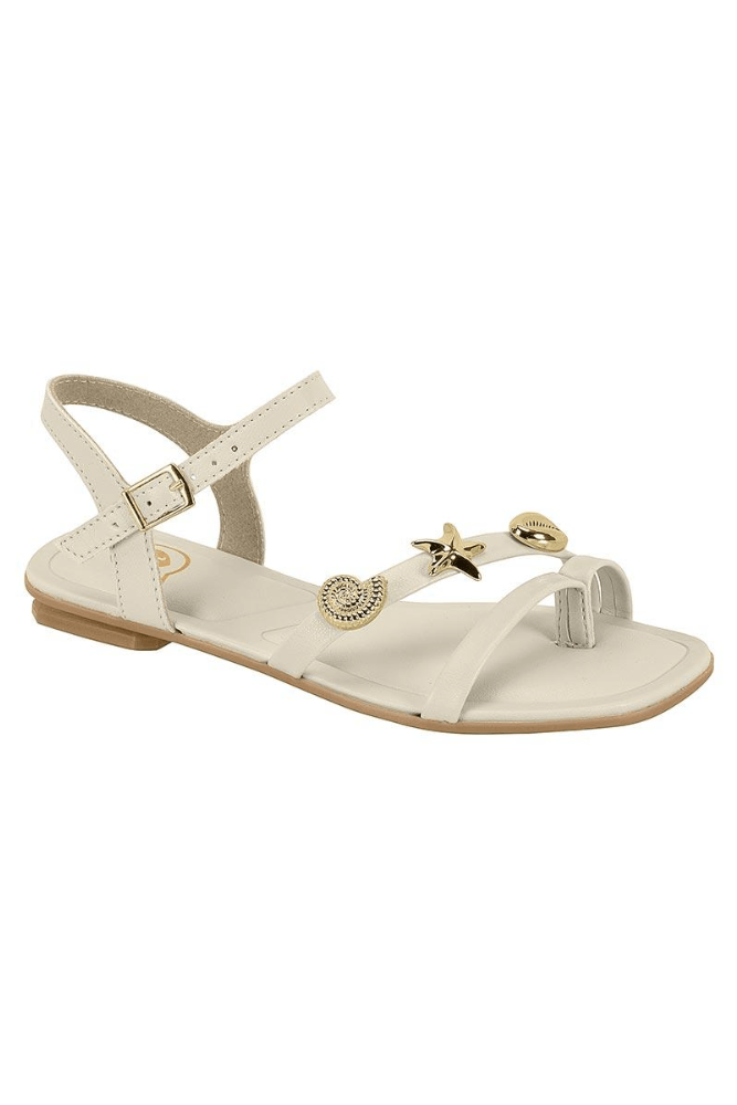 Sandália Molekinha Mar Conchas Juvenil Menina 2354.127.9569 Off-White