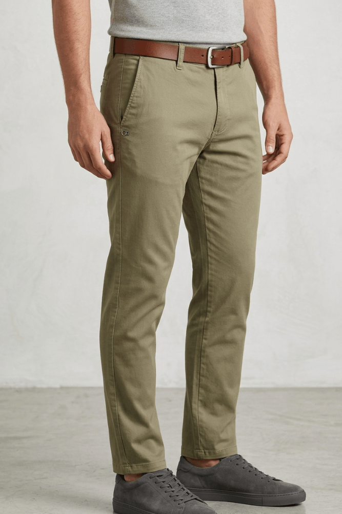 Calça Ogochi Sarja Slim Masculina 002537011 Caqui