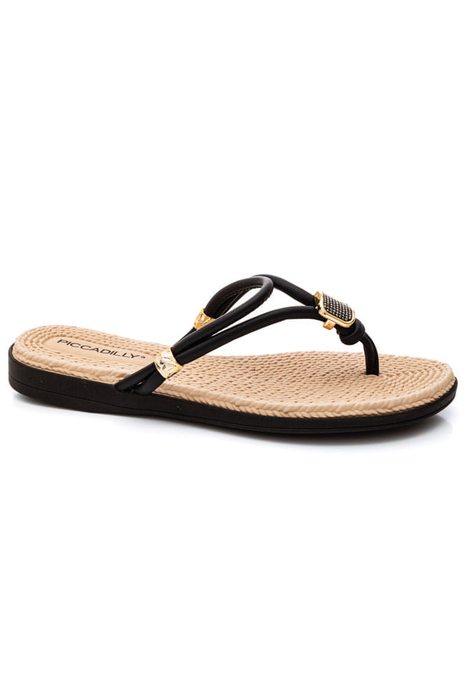Chinelo Piccadilly Adla Feminino Rasteirinha 513039 Preto