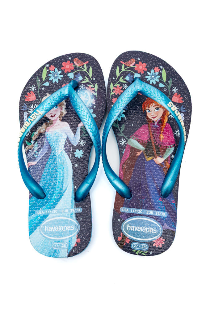 Chinelo Havaianas Princesas Juvenil Menina Azul
