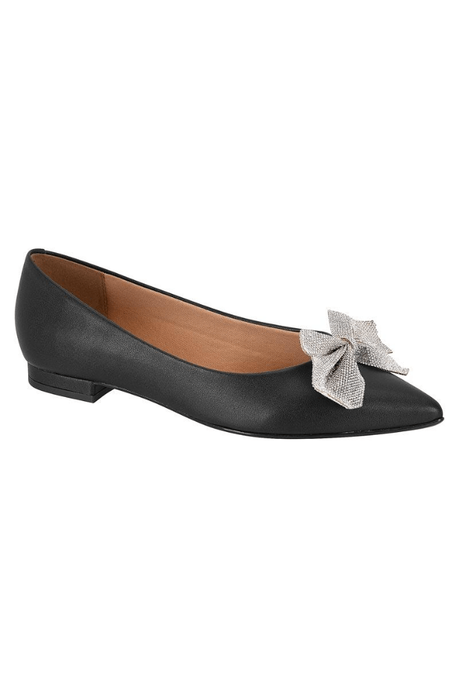 Sapatilha Vizzano De Bico Fino Feminina Strass 1206.298 Preto