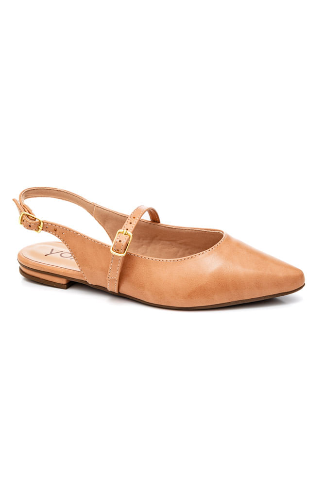 Sapatilha Yoa Slingback Feminina 101-161 Bege