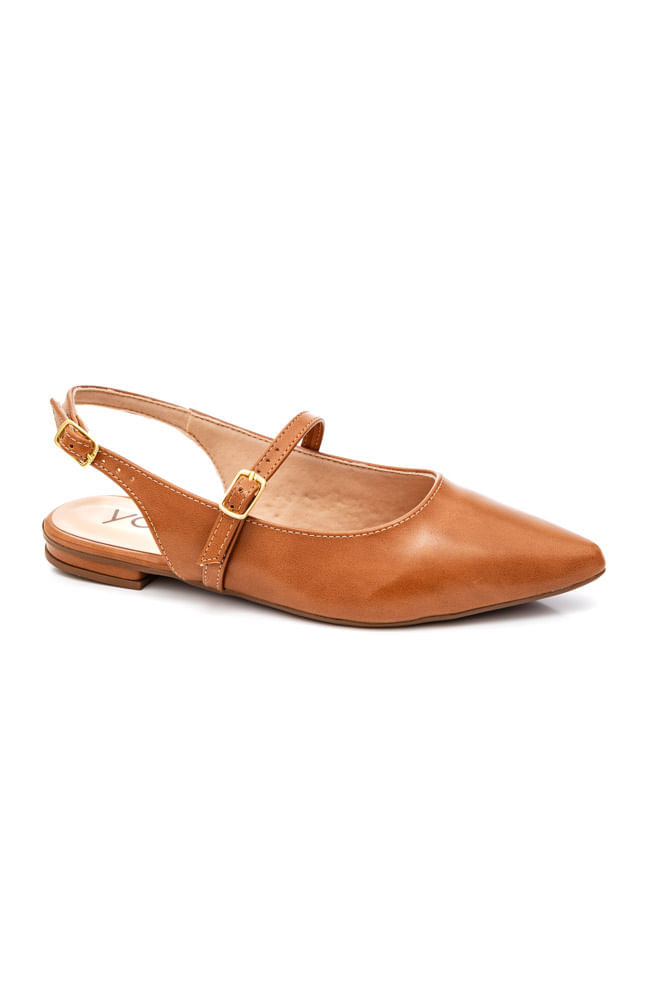 Sapatilha Yoa Slingback Feminina 101-161 Marrom