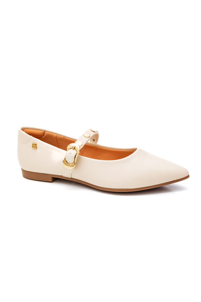 Sapatilha Santinelli Mary Jane Feminina 1662-021-262 Off-White