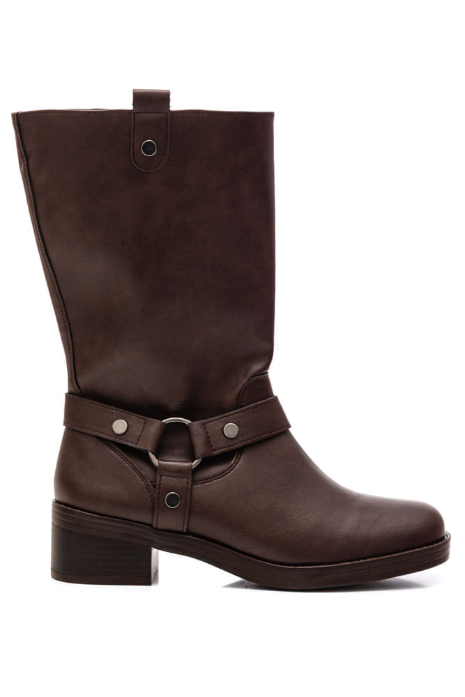 Bota Biker Via Marte Feminina 035-019-01 Marrom