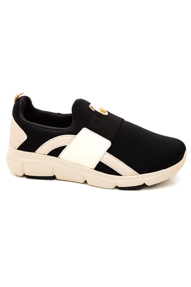Tenis Slip On Feminino Comfortflex 2690301-01 Preto