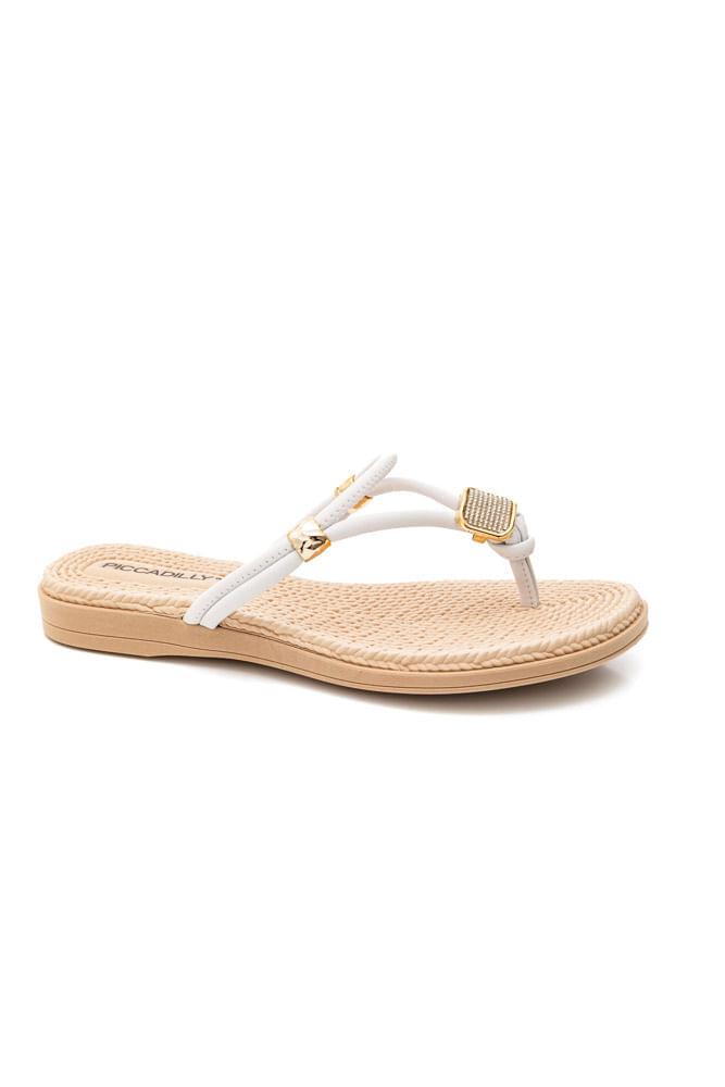 Chinelo Piccadilly Adla Feminino Rasteirinha 513039 Branco