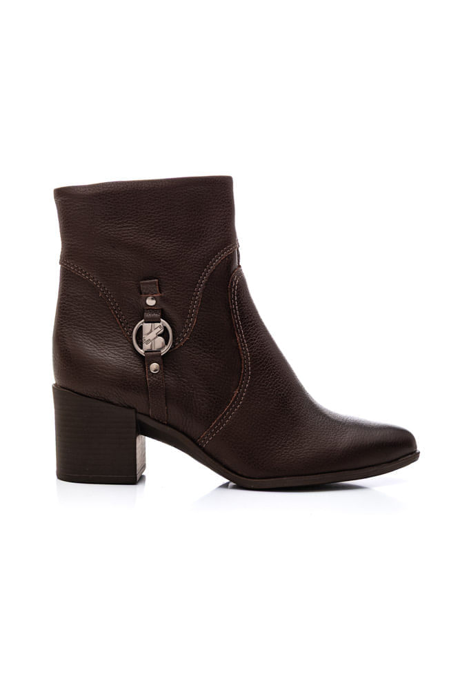 Bota Bottero Cano Baixo Feminina Couro 346919 Marrom