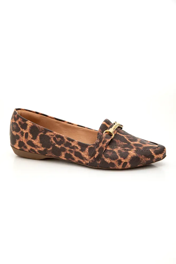 Sapato Yohana Loafer Feminino 801 Animal Print