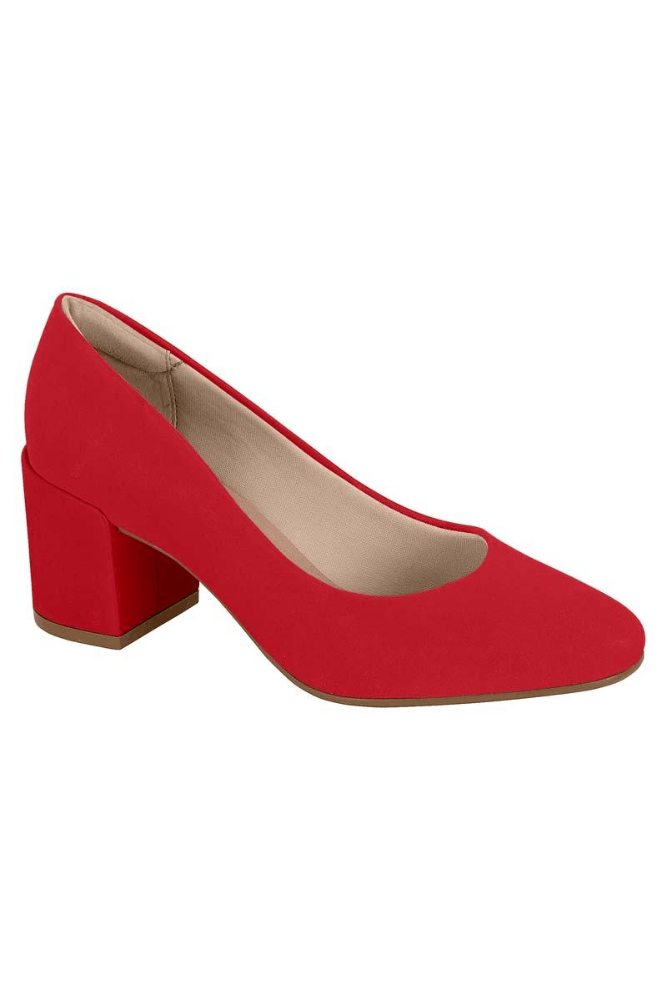 Sapato Beira Rio Scarpin Feminino Nobuck 4325.100 Vermelho