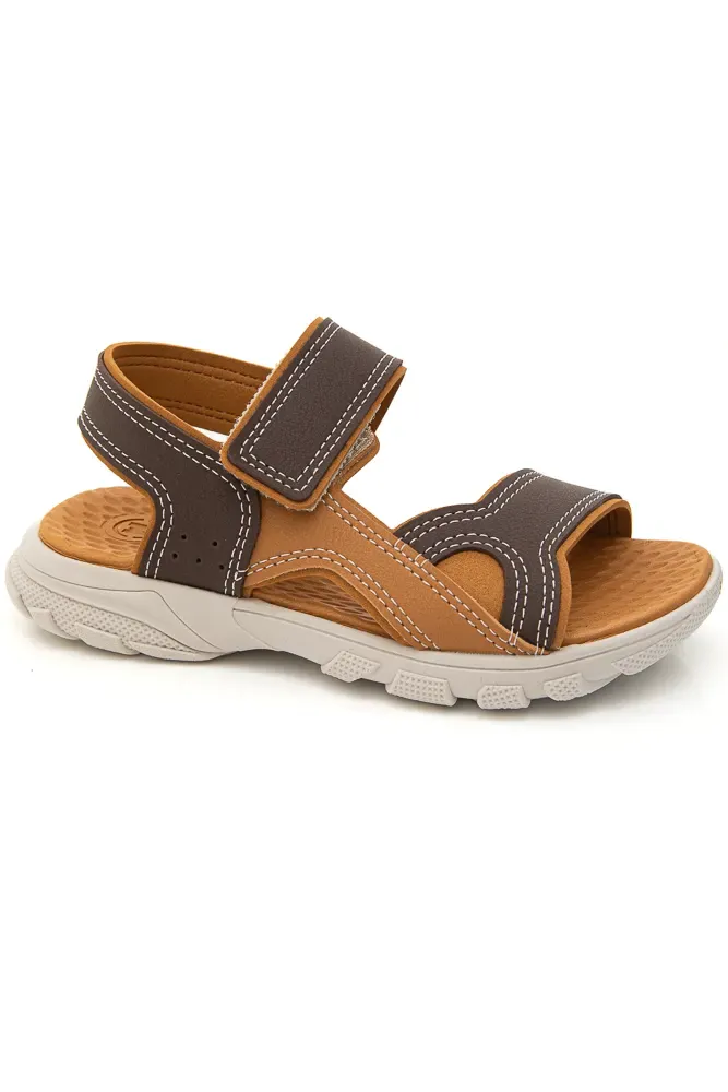 Sandália Molekinho Infantil Menino Com Velcro  2424.217 Marrom