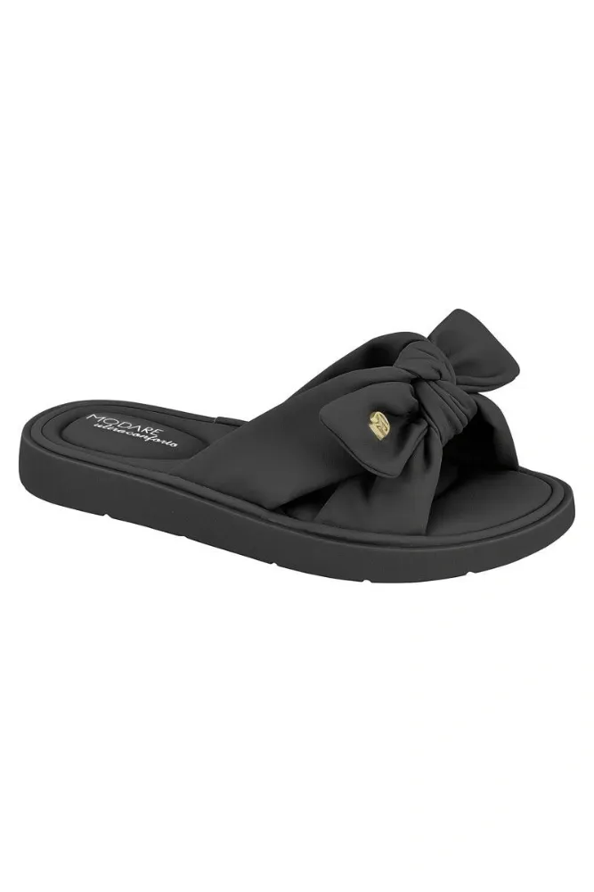 Chinelo Modare Ultra Conforto Slide Feminino Laço 7208.101 Preto