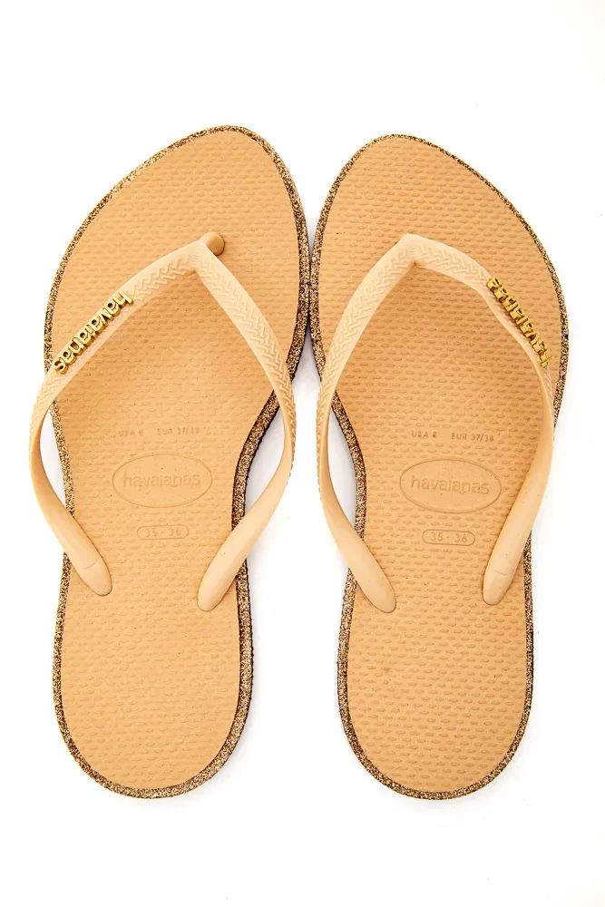 Chinelo Havaianas Slim Point Bordas Contrastantes Marrom