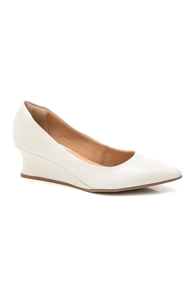 Sapato Yoa Scarpin Salto Baixo Feminino 637-29043 Off-White