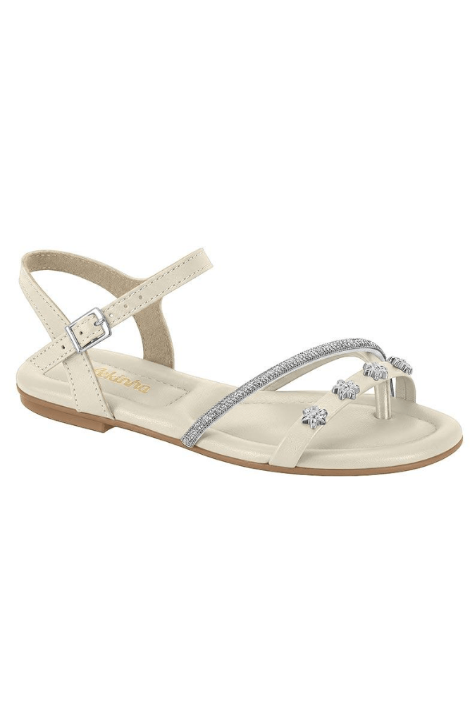 Sandália Molekinha Infantil Menina Strass 2379.103.31981 Off-White