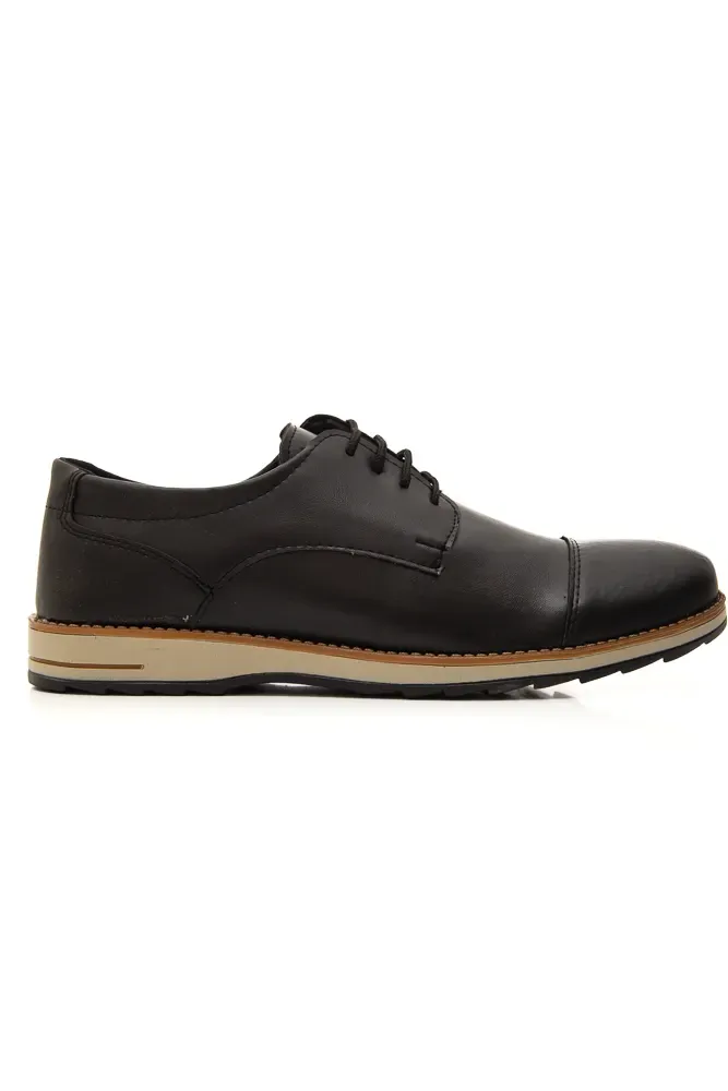 Sapato Mais Leve Derby Cap Toe Masculino 501 Preto