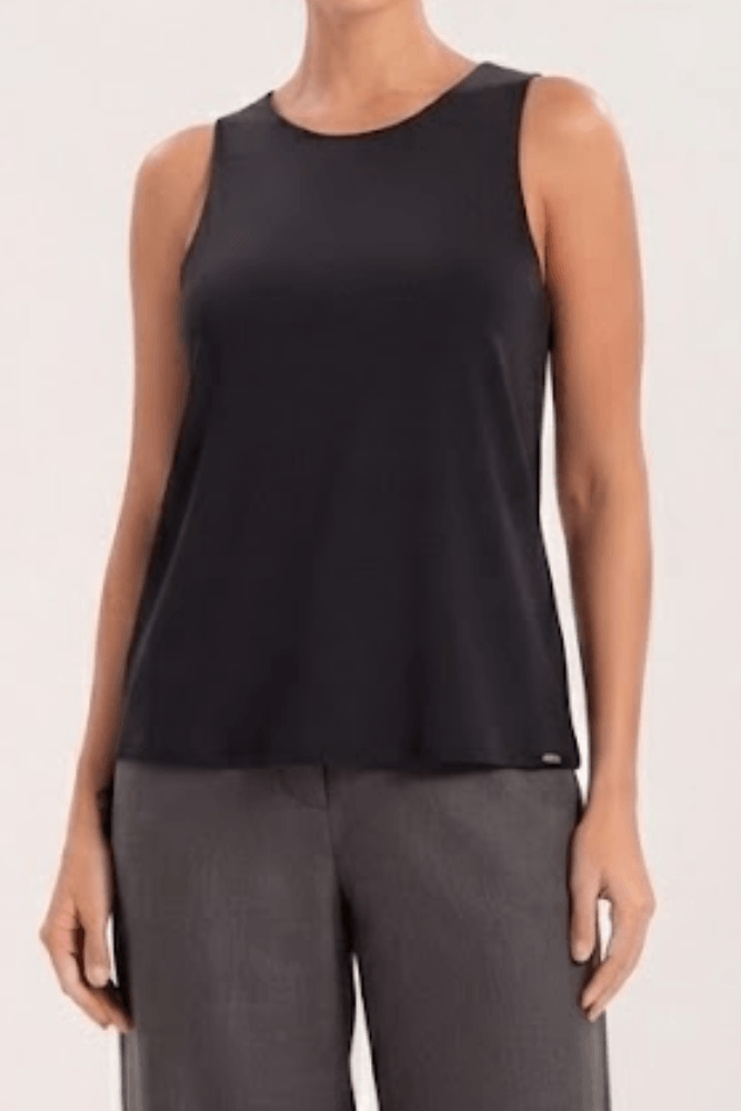 Regata Lunender Cropped Básica Em Malha Viscose Feminina 00582 Preto